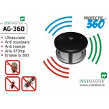 Aparat cu ultrasunete impotriva soarecilor si gandacilor cu emitere frecventa pe 360 grade - 370 mp